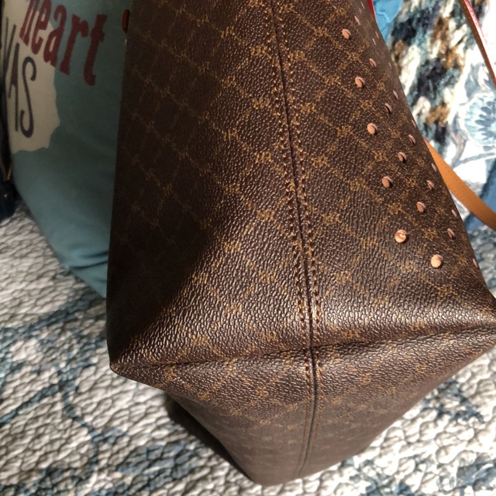 Rioni Zip Tote Bag, Laser Cut, Brown/Tan - Picture 9 of 11